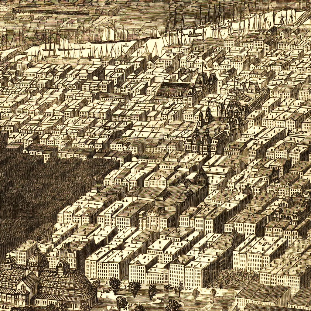 Vintage Map of Chicago, Illinois 1874