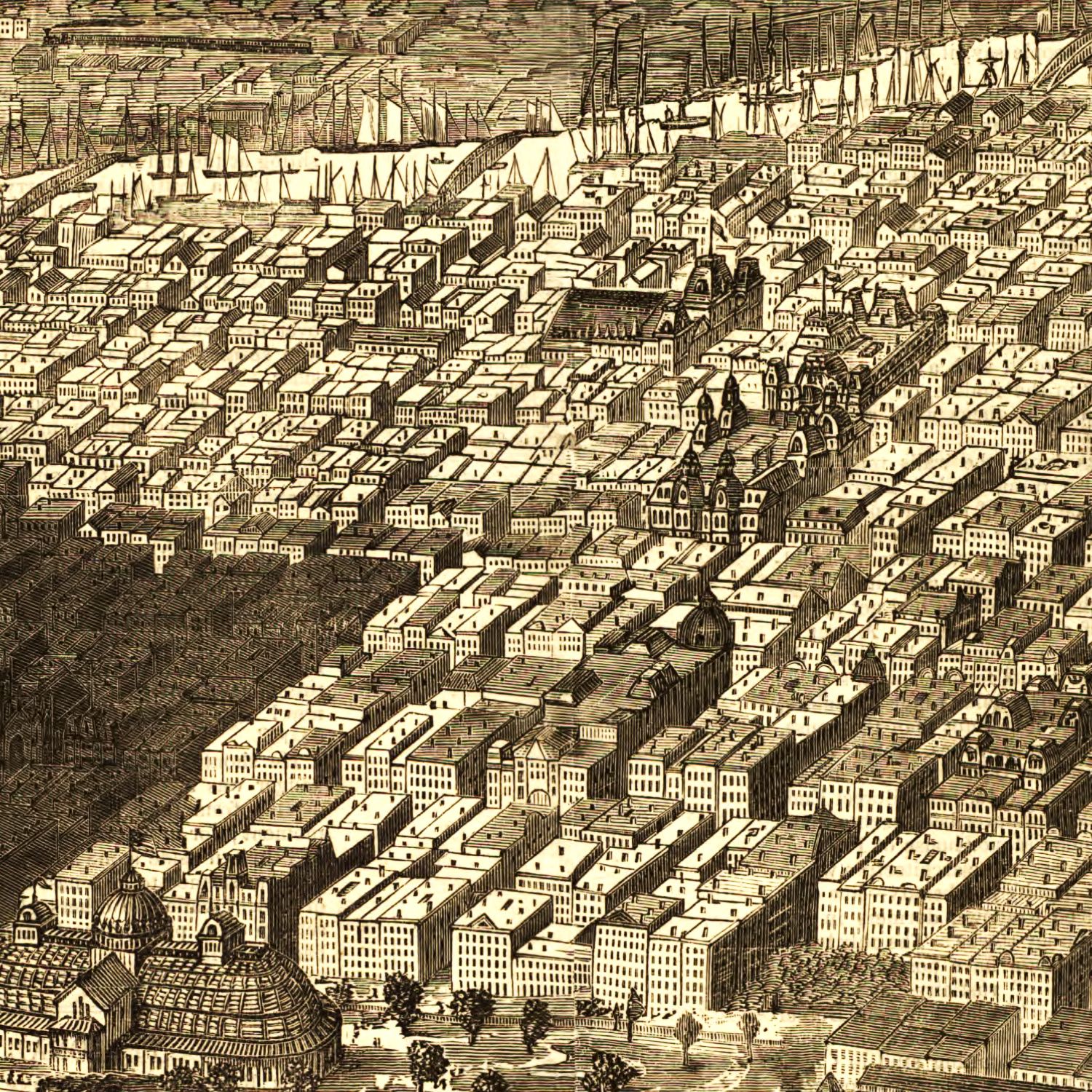 Vintage Map of Chicago, Illinois 1874