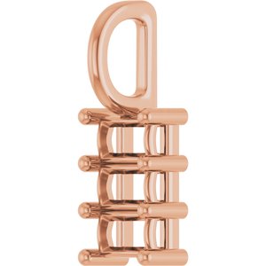 10K Rose Gold 4x2.5 mm Straight Baguette Pendant Mounting – image 4