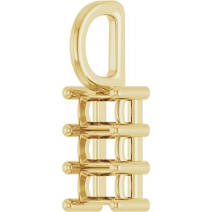 10K Yellow Gold 4x2.5 mm Straight Baguette Pendant Mounting – image 4