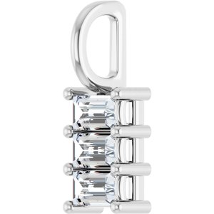 Platinum 4x2.5 mm Straight Baguette Pendant Mounting – image 3
