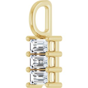 14K Yellow Gold 4x2.5 mm Straight Baguette Pendant Mounting – image 3