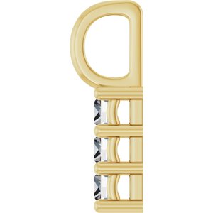 10K Yellow Gold 4x2.5 mm Straight Baguette Pendant Mounting – image 5
