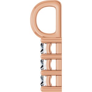 18K Rose Gold 4x2.5 mm Straight Baguette Pendant Mounting – image 5