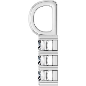 18K White Gold 4x2.5 mm Straight Baguette Pendant Mounting – image 5