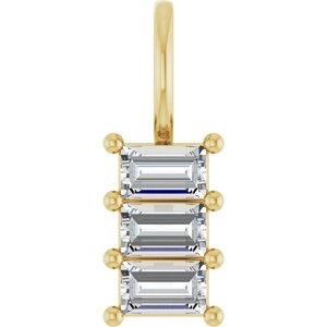 14K Yellow Gold 4x2.5 mm Straight Baguette Pendant Mounting