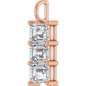 18K Rose Gold 9x7 mm Emerald Pendant Mounting – image 3