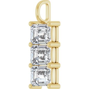 10K Yellow Gold 9x7 mm Emerald Pendant Mounting – image 3
