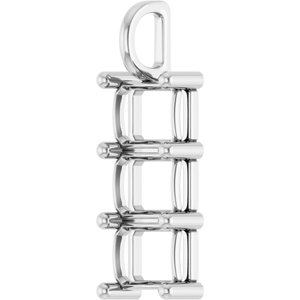 14K X1 White Gold 9x7 mm Emerald Pendant Mounting – image 4