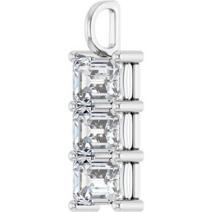14K White Gold 9x7 mm Emerald Pendant Mounting – image 3