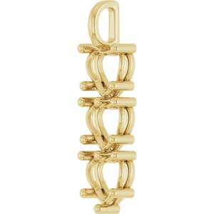 14K Yellow Gold 10x10 mm Heart Pendant Mounting – image 4