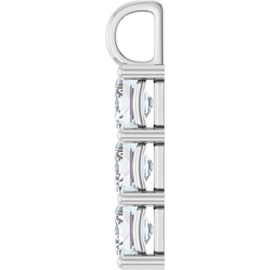 14K White Gold 9x7 mm Emerald Pendant Mounting – image 5