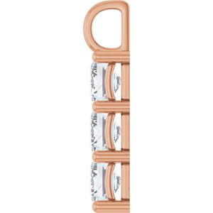 18K Rose Gold 9x7 mm Emerald Pendant Mounting – image 5