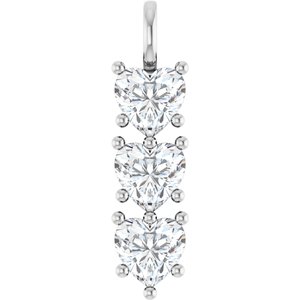 10K White Gold 10x10 mm Heart Pendant Mounting