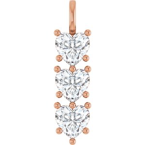 18K Rose Gold 10x10 mm Heart Pendant Mounting