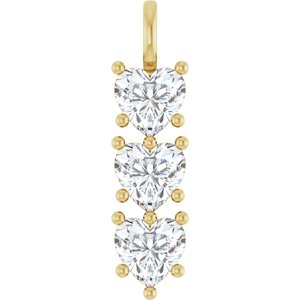 18K Yellow Gold 10x10 mm Heart Pendant Mounting