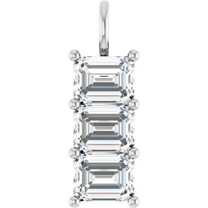 Sterling Silver 9x7 mm Emerald Pendant Mounting