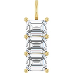 10K Yellow Gold 9x7 mm Emerald Pendant Mounting