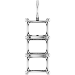 Platinum 9x7 mm Emerald Pendant Mounting – image 2