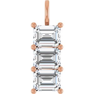 18K Rose Gold 9x7 mm Emerald Pendant Mounting