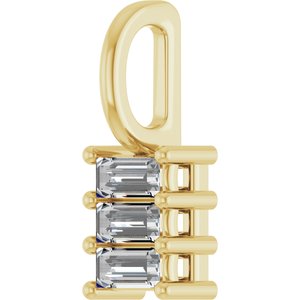 14K Yellow Gold 3.75x1.75 mm Straight Baguette Pendant Mounting – image 3