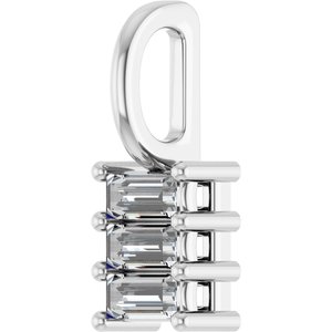 Sterling Silver 3.75x1.75 mm Straight Baguette Pendant Mounting – image 3