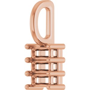 14K Rose Gold 3.75x1.75 mm Straight Baguette Pendant Mounting – image 4