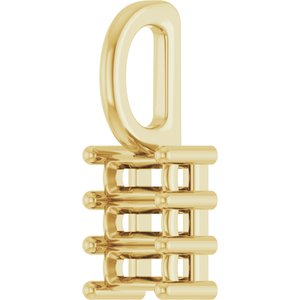 10K Yellow Gold 3.75x1.75 mm Straight Baguette Pendant Mounting – image 4
