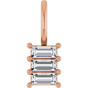 10K Rose Gold 3.75x1.75 mm Straight Baguette Pendant Mounting