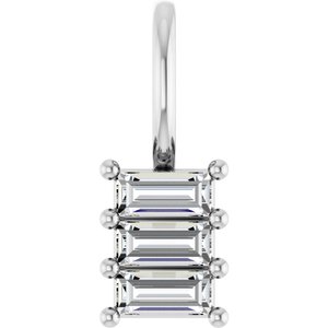 Platinum 3.75x1.75 mm Straight Baguette Pendant Mounting
