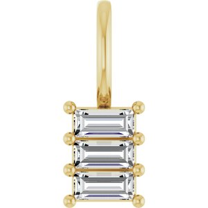 14K Yellow Gold 3.75x1.75 mm Straight Baguette Pendant Mounting