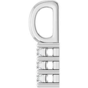 10K White Gold 3.75x1.75 mm Straight Baguette Pendant Mounting – image 5