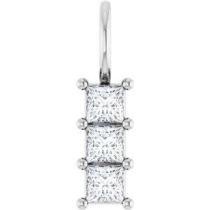 Continuum Sterling Silver 3x3 mm Square Pendant Mounting