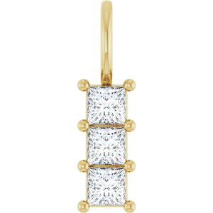 10K Yellow Gold 3x3 mm Square Pendant Mounting