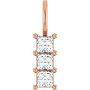 14K Rose Gold 3x3 mm Square Pendant Mounting