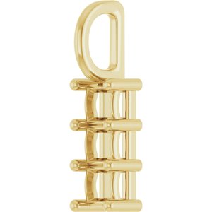 18K Yellow Gold 3x3 mm Square Pendant Mounting – image 4