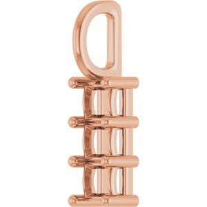 14K Rose Gold 3x3 mm Square Pendant Mounting – image 4