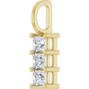 18K Yellow Gold 3x3 mm Square Pendant Mounting – image 3