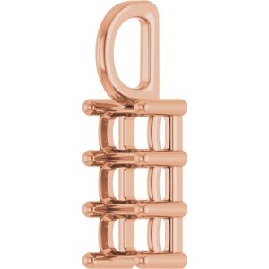 14K Rose Gold 4.5x3 mm Emerald Pendant Mounting – image 4