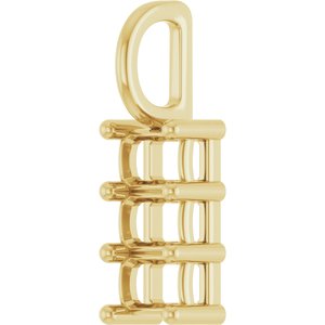 18K Yellow Gold 4.5x3 mm Emerald Pendant Mounting – image 4