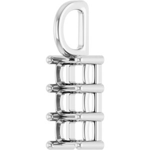 14K X1 White Gold 4.5x3 mm Emerald Pendant Mounting – image 4