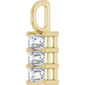 18K Yellow Gold 4.5x3 mm Emerald Pendant Mounting – image 3