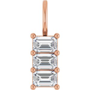 10K Rose Gold 4.5x3 mm Emerald Pendant Mounting