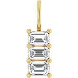 18K Yellow Gold 4.5x3 mm Emerald Pendant Mounting
