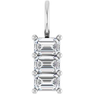 Platinum 4.5x3 mm Emerald Pendant Mounting