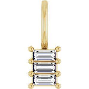 18K Yellow Gold 3.25x1.5 mm Straight Baguette Pendant Mounting