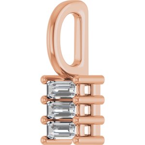 10K Rose Gold 3.25x1.5 mm Straight Baguette Pendant Mounting – image 3