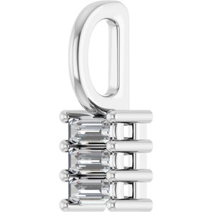 Platinum 3.25x1.5 mm Straight Baguette Pendant Mounting – image 3