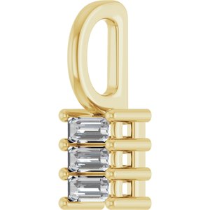 10K Yellow Gold 3.25x1.5 mm Straight Baguette Pendant Mounting – image 3