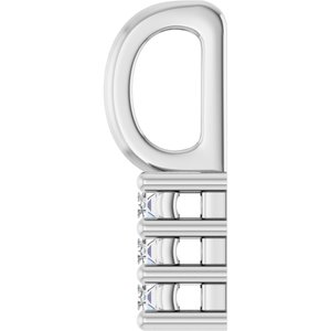 14K X1 White Gold 3.25x1.5 mm Straight Baguette Pendant Mounting – image 5